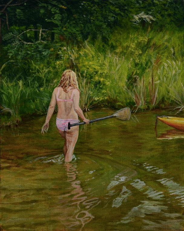 girl with a paddle